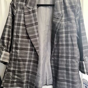 Democracy Gray Plaid Blazer